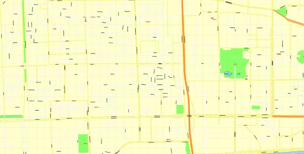 Printable Map Beijing, China, exact vector street G-view Level 17 (100 meters scale) map, full editable in ENGLISH, Adobe illustrator, full vector, scalable, editable, text format street names, 8 mb ZIP