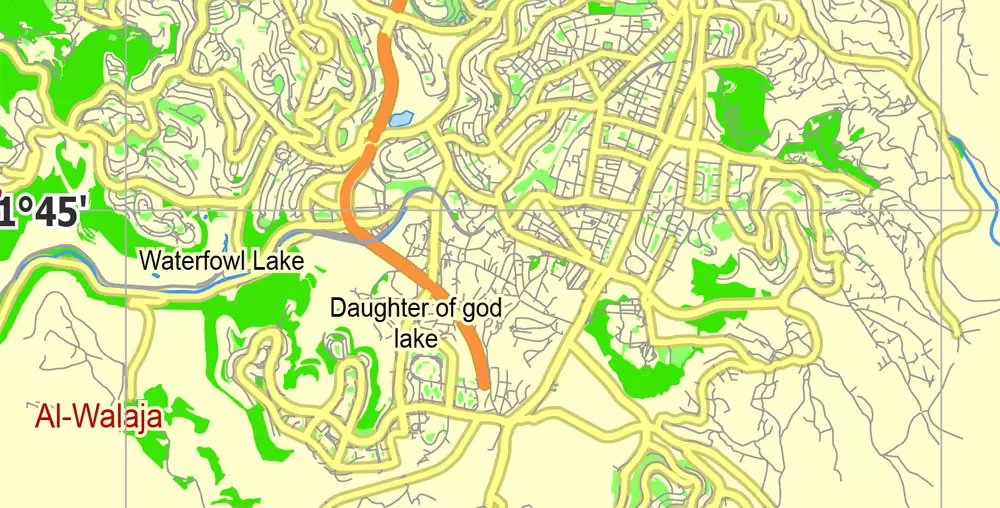 Jerusalem Free english Map, Printable map Jerusalem free