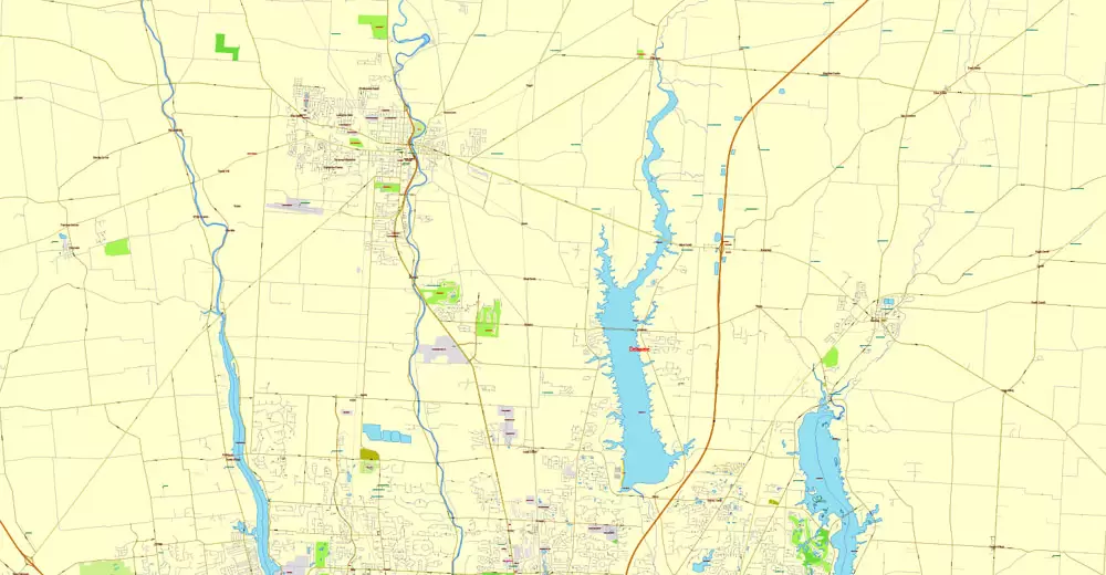 Columbus OH PDF Map exact vector City Plan V.23.11. Printable Street Map editable Adobe PDF