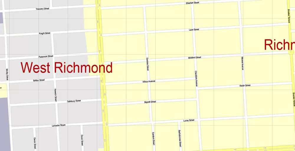 Adelaide, Australia, Printable vector street map, V3.11, fully editable, Adobe Illustrator, Level 17, G-View, full vector, scalable, editable, text format of street names, 13 Mb ZIP.