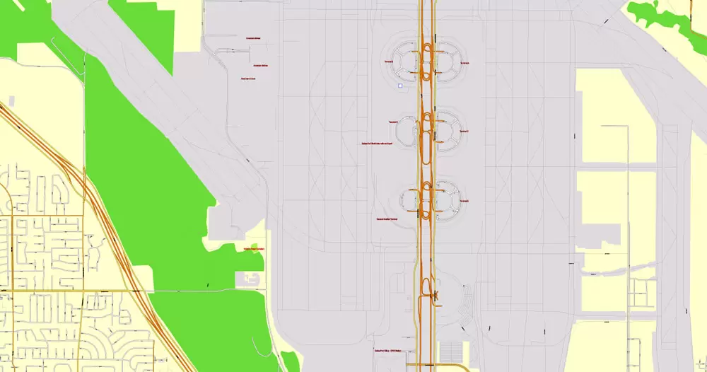 Printable Map Dallas + Fort Worth TX, US, exact vector street CityPlan map in 6 parts, V.29.11. fully editable, Adobe Illustrator, full vector, scalable, editable text format of street names, 45 Mb ZIP.