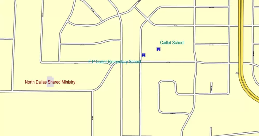 Printable Map Dallas + Fort Worth TX, US, exact vector street CityPlan map in 6 parts, V.29.11. fully editable, Adobe Illustrator, full vector, scalable, editable text format of street names, 45 Mb ZIP.