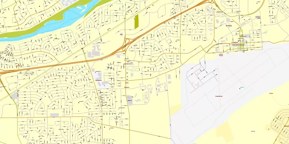 Printable Map Sacramento, California, exact vector street City Plan map v.02.11, fully editable, Adobe Illustrator, full vector, scalable, editable text format of street names, 73 Mb ZIP.