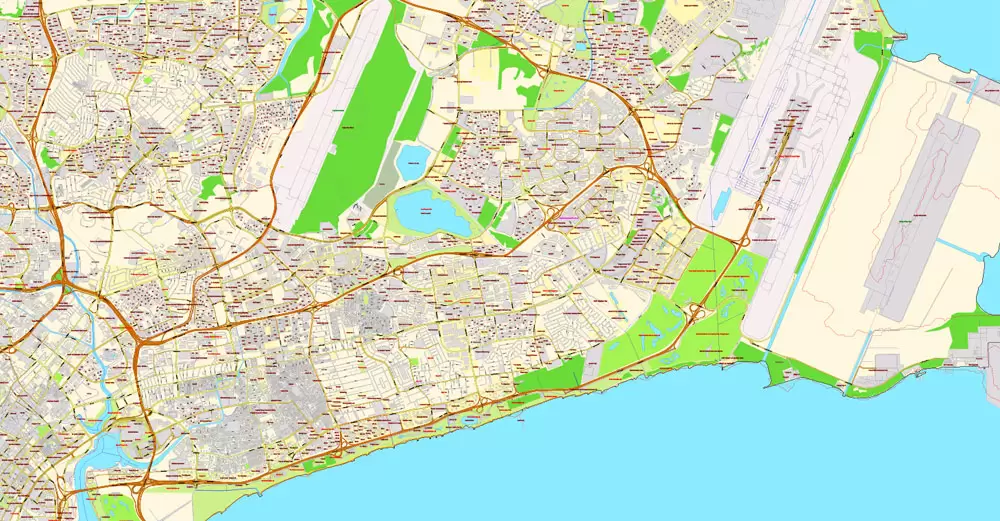 Singapore PDF Map exact City Plan with buildings full editable Street Map Adobe PDF