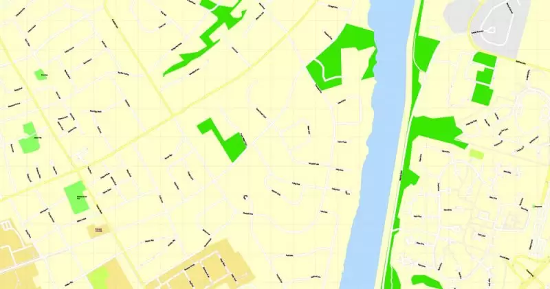 Printable Map Princeton University, Princeton New Jersey, US, exact vector street G-View Level 17 (100 meters scale) map, V.21.12. fully editable, Adobe Illustrator, full vector, scalable, editable text format of street names, 2 Mb ZIP.