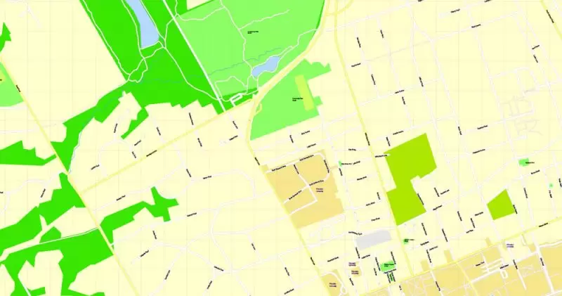 Printable Map Princeton University, Princeton New Jersey, US, exact vector street G-View Level 17 (100 meters scale) map, V.21.12. fully editable, Adobe Illustrator, full vector, scalable, editable text format of street names, 2 Mb ZIP.