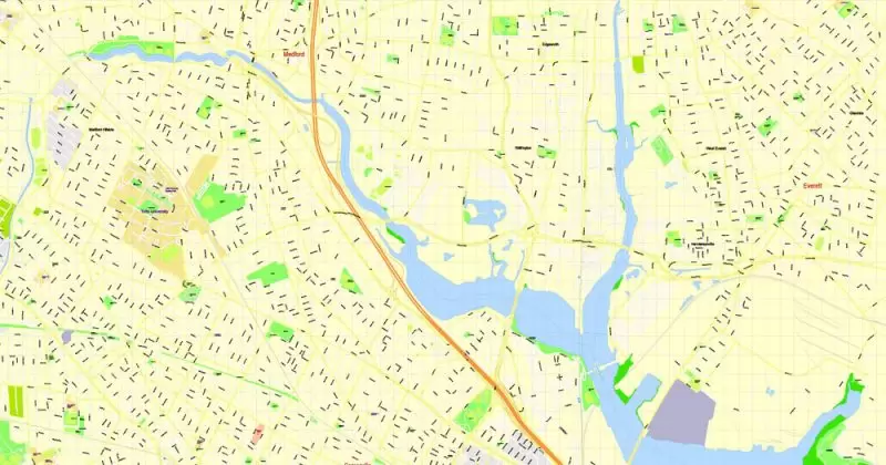 Printable Map Harvard University Cambridge MA, US, exact vector street G-View Level 17 (100 meters scale) map, V.21.12. fully editable, Adobe Illustrator, full vector, scalable, editable text format of street names, 3 Mb ZIP.