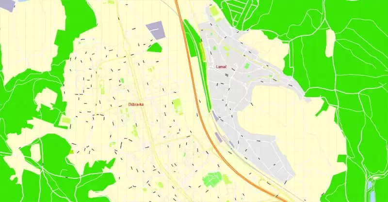 K vytlačenie Mapa Bratislava oblasť metra, Slovensko, presná vektor ulice G-View Level 17 (100 metrov os) máp, V.12.12. plne editovateľné, Adobe Illustrator, plná vektora, škálovateľné, editovateľné textovom formáte názvov ulíc (slovenské), 8 Mb ZIP.