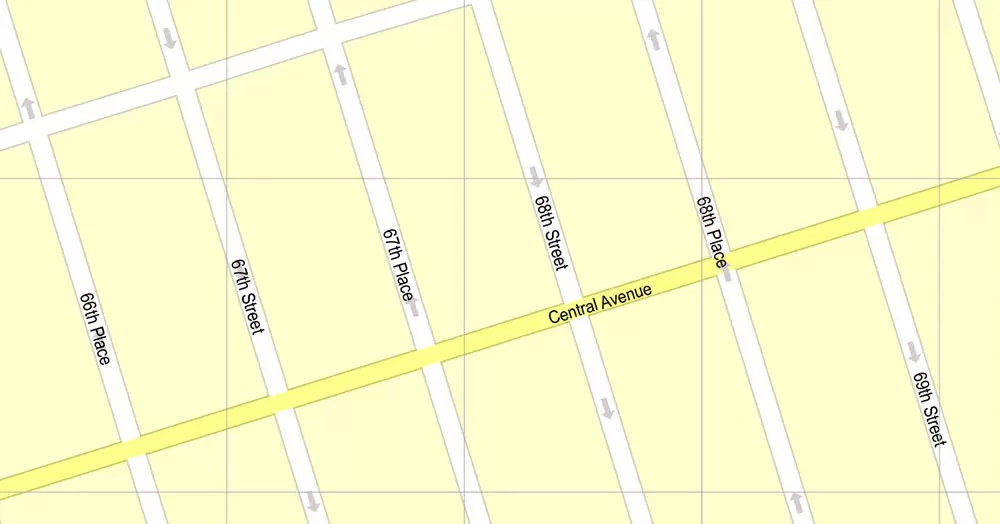 Printable Map Brooklyn, New York, exact vector street G-View Level 17 (100 meters scale) map, V.08.12. fully editable, Adobe Illustrator, full vector, scalable, editable text format of street names, 5 Mb ZIP.