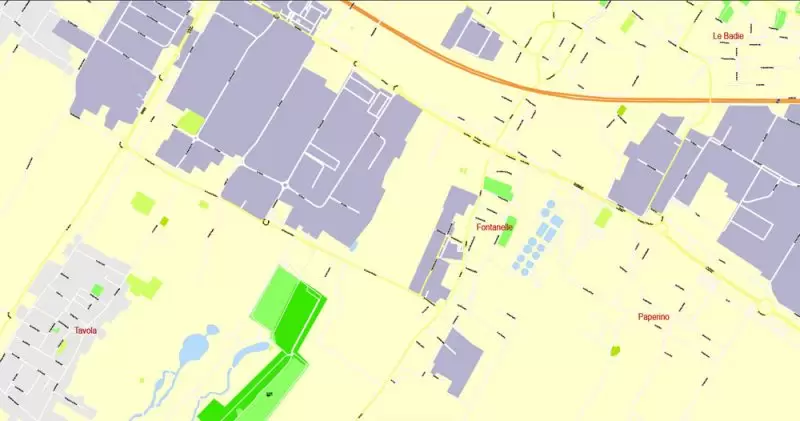 Printable Map Florence Firenze, Italy, exact vector street G-View Level 17 (100 meters scale) map, V.16.12. fully editable, Adobe Illustrator, full vector, scalable, editable text format of street names, 7 Mb ZIP.