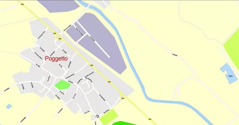 Printable Map Florence Firenze, Italy, exact vector street G-View Level 17 (100 meters scale) map, V.16.12. fully editable, Adobe Illustrator, full vector, scalable, editable text format of street names, 7 Mb ZIP.