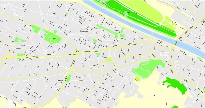 Printable Map Florence Firenze, Italy, exact vector street G-View Level 17 (100 meters scale) map, V.16.12. fully editable, Adobe Illustrator, full vector, scalable, editable text format of street names, 7 Mb ZIP.