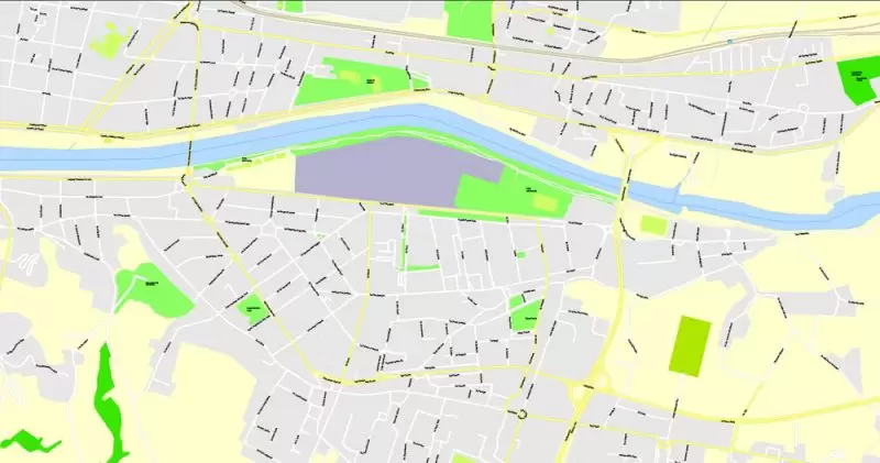 Printable Map Florence Firenze, Italy, exact vector street G-View Level 17 (100 meters scale) map, V.16.12. fully editable, Adobe Illustrator, full vector, scalable, editable text format of street names, 7 Mb ZIP.