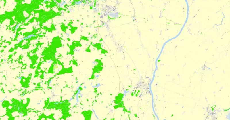 Printable Map Gdansk + Gdynia + Sopot, Poland, exact vector street G-View Level 17 (100 meters scale) map, V.17.12. fully editable, Adobe Illustrator, full vector, scalable, editable text format of street names, 39 Mb ZIP.