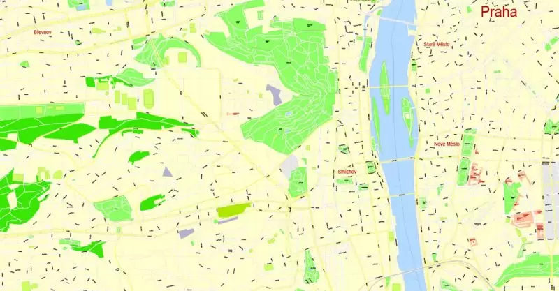 Printable Map Prague (Praha) metro area, Czech Republic, exact vector street G-View Level 17 (100 meters scale) map, V.12.12. fully editable, Adobe Illustrator, full vector, scalable, editable text format of street names (czech), 30 Mb ZIP. K vytisknutí Mapa Prahy (Prague) oblast metra, Česká republika, přesná vektor ulice G-View Level 17 (100 metrů osa) map, V.12.12. plně editovatelné, Adobe Illustrator, plná vektoru, škálovatelné, editovatelné textovém formátu názvů ulic (český), 30 Mb ZIP.