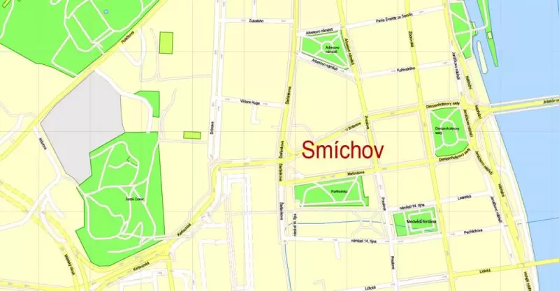 Printable Map Prague (Praha) metro area, Czech Republic, exact vector street G-View Level 17 (100 meters scale) map, V.12.12. fully editable, Adobe Illustrator, full vector, scalable, editable text format of street names (czech), 30 Mb ZIP. K vytisknutí Mapa Prahy (Prague) oblast metra, Česká republika, přesná vektor ulice G-View Level 17 (100 metrů osa) map, V.12.12. plně editovatelné, Adobe Illustrator, plná vektoru, škálovatelné, editovatelné textovém formátu názvů ulic (český), 30 Mb ZIP.