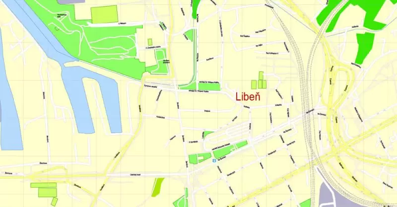 Printable Map Prague (Praha) metro area, Czech Republic, exact vector street G-View Level 17 (100 meters scale) map, V.12.12. fully editable, Adobe Illustrator, full vector, scalable, editable text format of street names (czech), 30 Mb ZIP. K vytisknutí Mapa Prahy (Prague) oblast metra, Česká republika, přesná vektor ulice G-View Level 17 (100 metrů osa) map, V.12.12. plně editovatelné, Adobe Illustrator, plná vektoru, škálovatelné, editovatelné textovém formátu názvů ulic (český), 30 Mb ZIP.