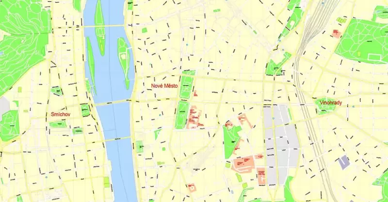 Printable Map Prague (Praha) metro area, Czech Republic, exact vector street G-View Level 17 (100 meters scale) map, V.12.12. fully editable, Adobe Illustrator, full vector, scalable, editable text format of street names (czech), 30 Mb ZIP. K vytisknutí Mapa Prahy (Prague) oblast metra, Česká republika, přesná vektor ulice G-View Level 17 (100 metrů osa) map, V.12.12. plně editovatelné, Adobe Illustrator, plná vektoru, škálovatelné, editovatelné textovém formátu názvů ulic (český), 30 Mb ZIP.