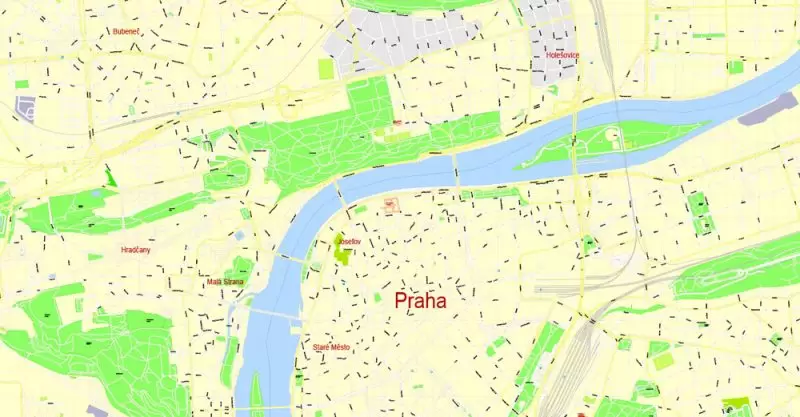 Printable Map Prague (Praha) metro area, Czech Republic, exact vector street G-View Level 17 (100 meters scale) map, V.12.12. fully editable, Adobe Illustrator, full vector, scalable, editable text format of street names (czech), 30 Mb ZIP. K vytisknutí Mapa Prahy (Prague) oblast metra, Česká republika, přesná vektor ulice G-View Level 17 (100 metrů osa) map, V.12.12. plně editovatelné, Adobe Illustrator, plná vektoru, škálovatelné, editovatelné textovém formátu názvů ulic (český), 30 Mb ZIP.