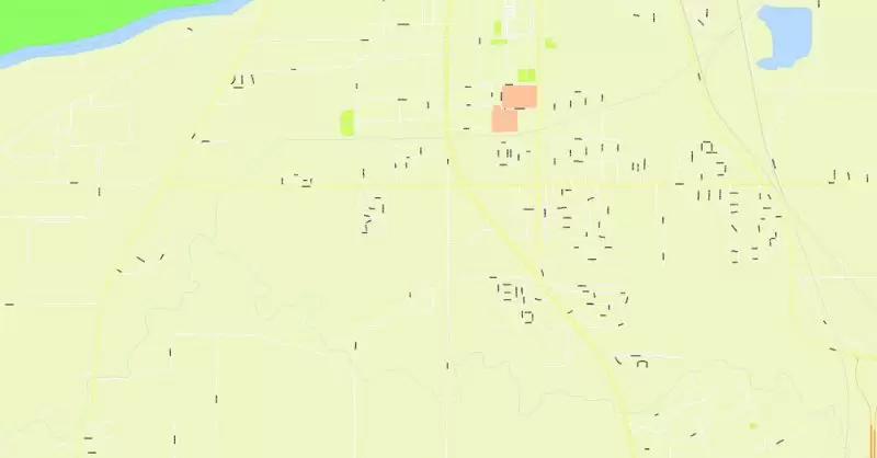 Printable Map Vigo County + Terre Haute Indiana, US, exact vector street G-View Level 17 (100 meters scale) map, V.08.12. fully editable, Adobe Illustrator, full vector, scalable, editable text format of street names, 2 Mb ZIP.