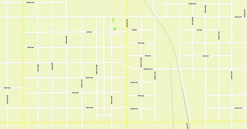 Printable Map Vigo County + Terre Haute Indiana, US, exact vector street G-View Level 17 (100 meters scale) map, V.08.12. fully editable, Adobe Illustrator, full vector, scalable, editable text format of street names, 2 Mb ZIP.