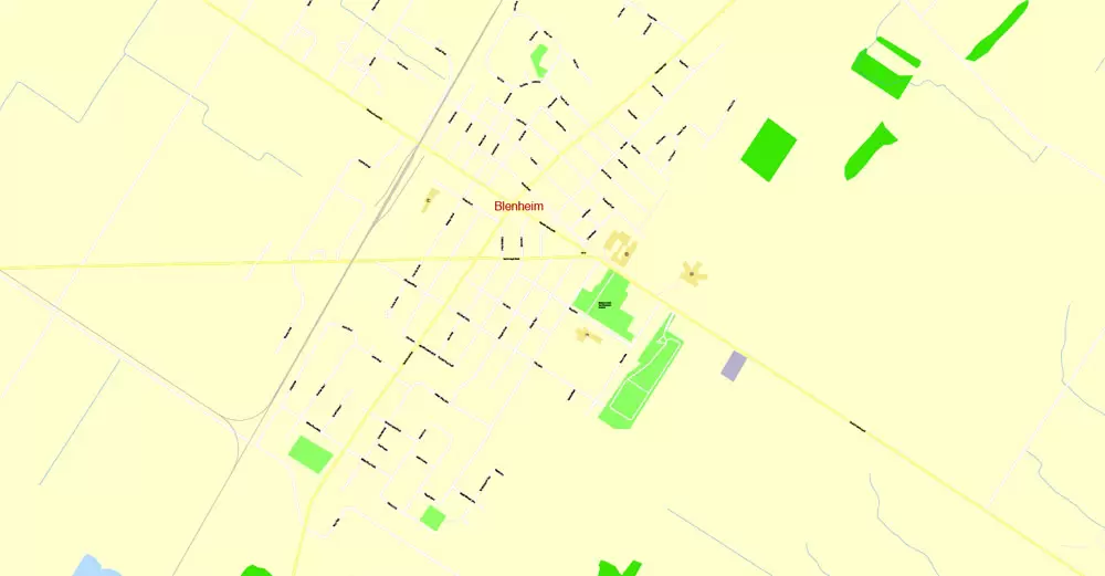 Wallaceburg + Chatham ON , Canada, Printable Map, G-View Level 17 (100 meters scale) Adobe Illustrator Map