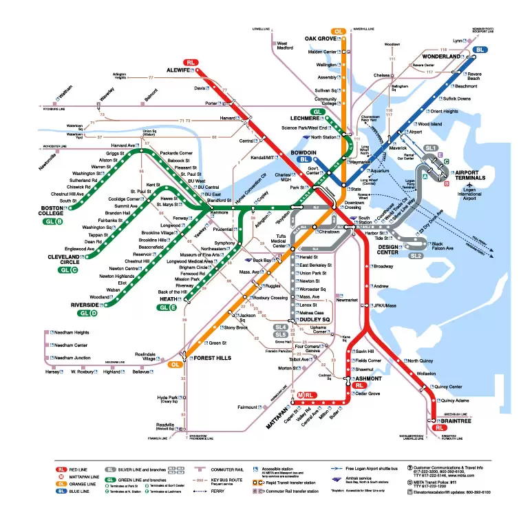 Printable Map Boston, Massachusetts, US, exact vector street G-View Plan City Level 17 (2000 meters scale) map, V.05.02. fully editable, Adobe Illustrator