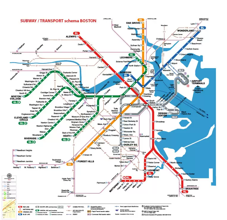 Printable Map Boston, Massachusetts, US, exact vector street G-View Plan City Level 17 (100 meters scale) map, V.05.02. fully editable, Adobe Illustrator