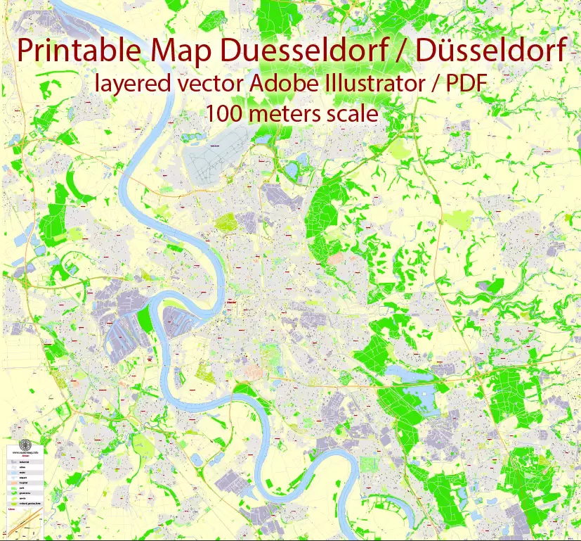 Urban plan Dusseldorf Germany: Cartography for Business