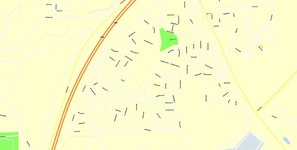 Printable Map Flagstaff, Arizona, US, exact vector Map street G-View City Plan Level 17 (100 meters scale) full editable, Adobe Illustrator