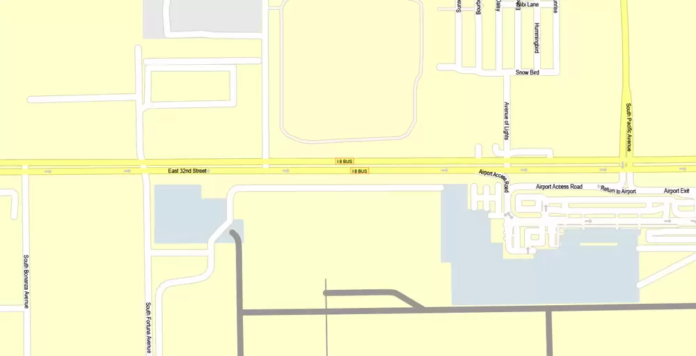 Printable Map Yuma, Arizona, US, exact vector Map street G-View City Plan Level 17 (100 meters scale) full editable, Adobe Illustrator