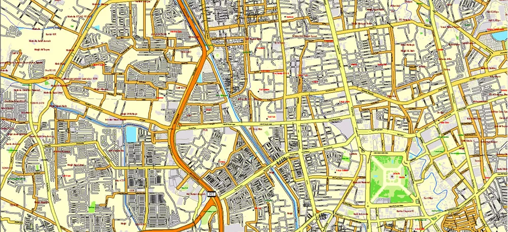 AutoCAD DWG Map Jakarta Grande Area, Indonesia, exact vector Map full editable DWG, full vector, scalable, editable text format street names, 151 mb ZIP