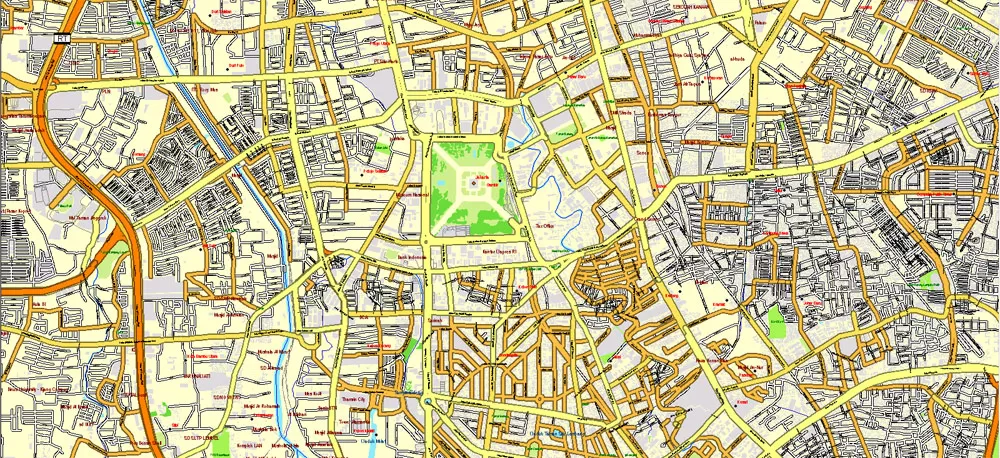 AutoCAD DWG Map Jakarta Grande Area, Indonesia, exact vector Map full editable DWG, full vector, scalable, editable text format street names, 151 mb ZIP