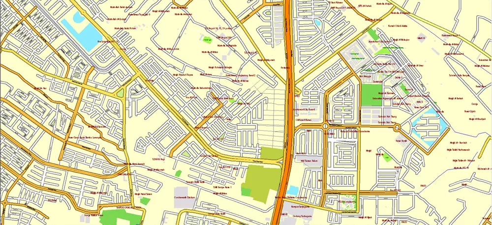 AutoCAD DWG Map Jakarta Grande Area, Indonesia, exact vector Map full editable DWG, full vector, scalable, editable text format street names, 151 mb ZIP
