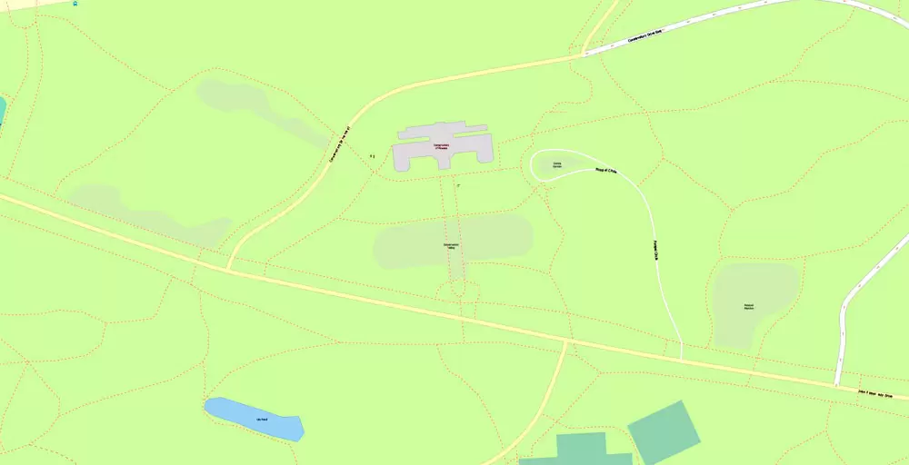 Printable Map Golden Gate Park, San Francisco, US, exact vector Map street G-View City Plan Level 20 (25 m scale 1:928), full editable, Adobe Illustrator