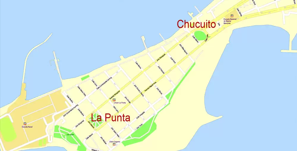 Printable Map Lima, Peru, exact Map City Plan Level G-View 17 (100 meters scale) full editable, Adobe Illustrator