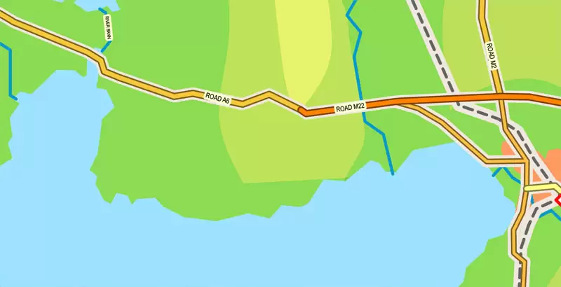 Printable Map UK + Full Ireland, exact vector relief road map, full editable, Layered Adobe Illustrator
