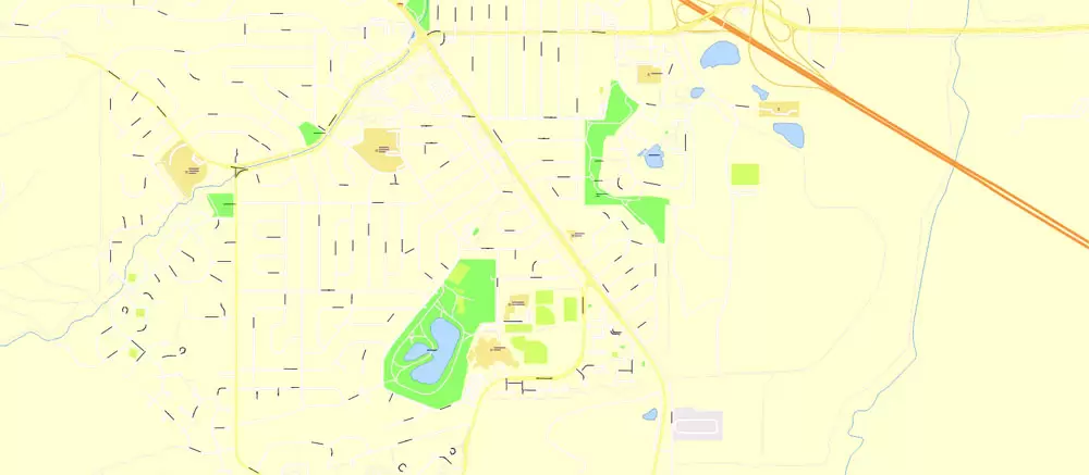 Printable Vector Map Denver metro area, Colorado US, exact vector Map street G-View City Plan Level 17 (100 meters scale) full editable, Adobe Illustrator