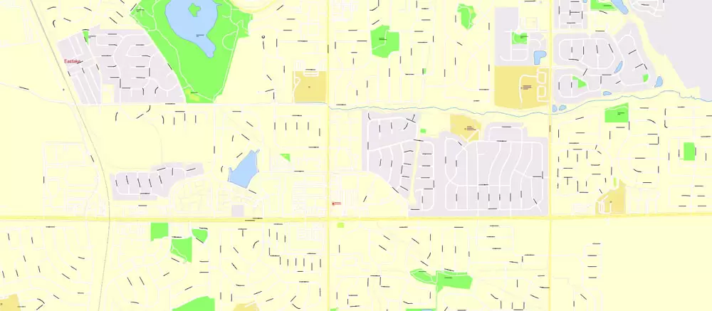 Printable Vector Map Denver metro area, Colorado US, exact vector Map street G-View City Plan Level 17 (100 meters scale) full editable, Adobe Illustrator