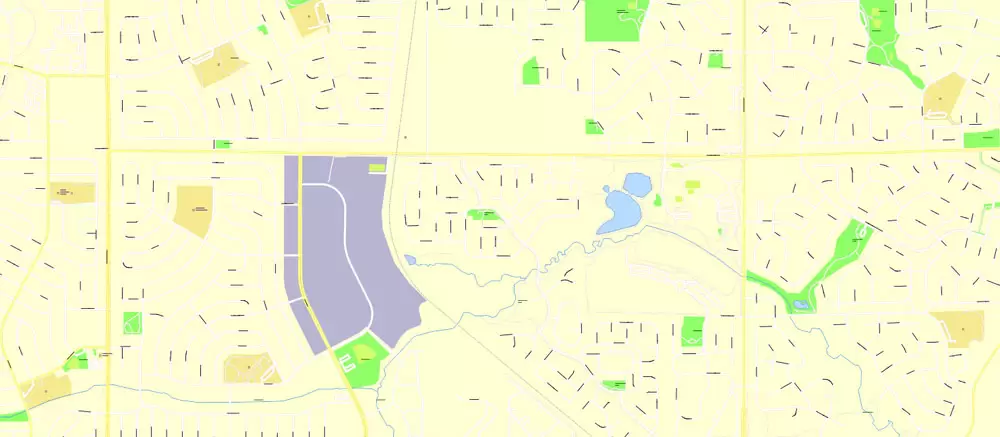 Printable Vector Map Denver metro area, Colorado US, exact vector Map street G-View City Plan Level 17 (100 meters scale) full editable, Adobe Illustrator