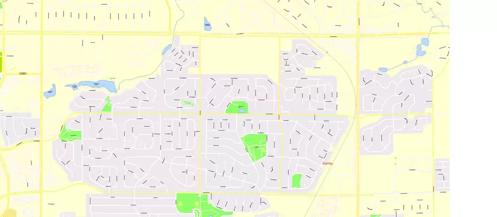 Printable Vector Map Denver metro area, Colorado US, exact vector Map street G-View City Plan Level 17 (100 meters scale) full editable, Adobe Illustrator