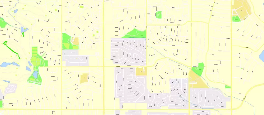 Printable Vector Map Denver metro area, Colorado US, exact vector Map street G-View City Plan Level 17 (100 meters scale) full editable, Adobe Illustrator
