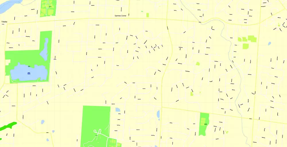 Printable Map Cincinnati Ohio US, exact vector City Plan Map street G-View Level 17 (100 meters scale 1:3642) full editable, Adobe Illustrator