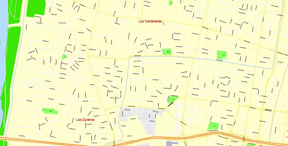 Printable Map Albuquerque, New Mexico US, exact vector City Plan Map street 100 meters scale 1:3842,  full editable, Adobe Illustrator, full vector, scalable, editable text format  street names, 17 mb ZIP
