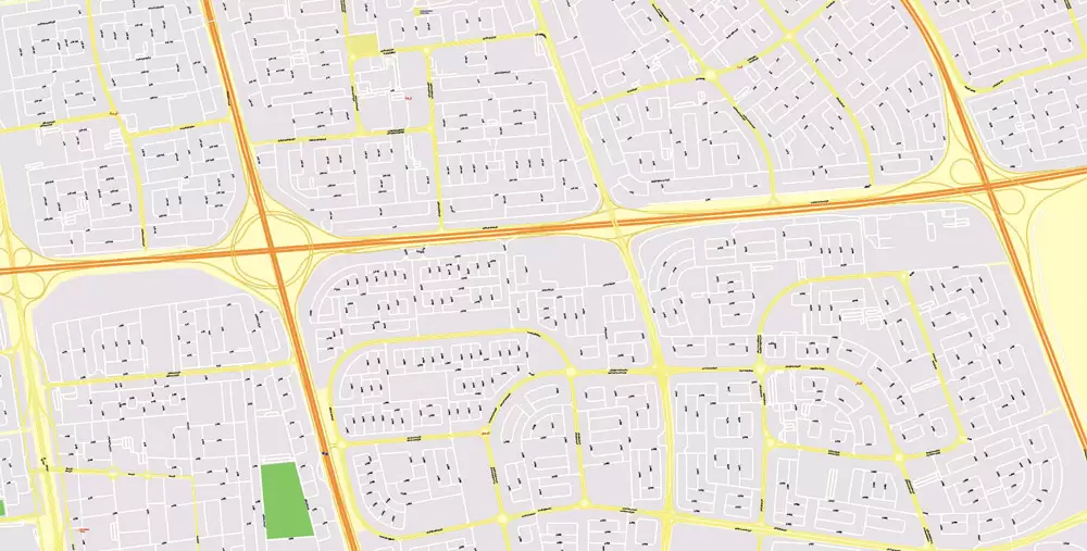 Printable Map Kuwait, exact vector street City Plan 100 meters scale, 1:4096 full editable, Adobe Illustrator scalable, curves format arabian street names, 69 Mb ZIP..