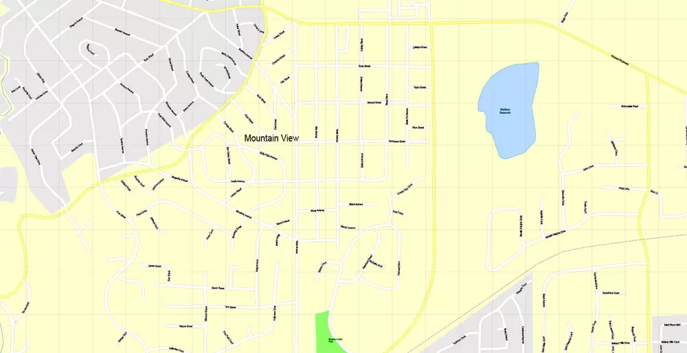 Printable Map Oakland + Berkeley + Richmond + Alameda + San Leandro + Albany, California US, exact vector City Plan Map street 100 meters scale 1:3706,  full editable, Adobe Illustrator