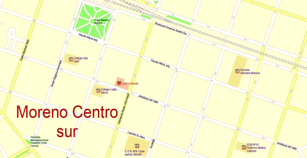 Printable Vector Map Buenos Aires Metropolitan Area, exact detailed City Plan, 100 meters scale map 1:3862, editable Layered Adobe Illustrator, 36 Mb ZIP