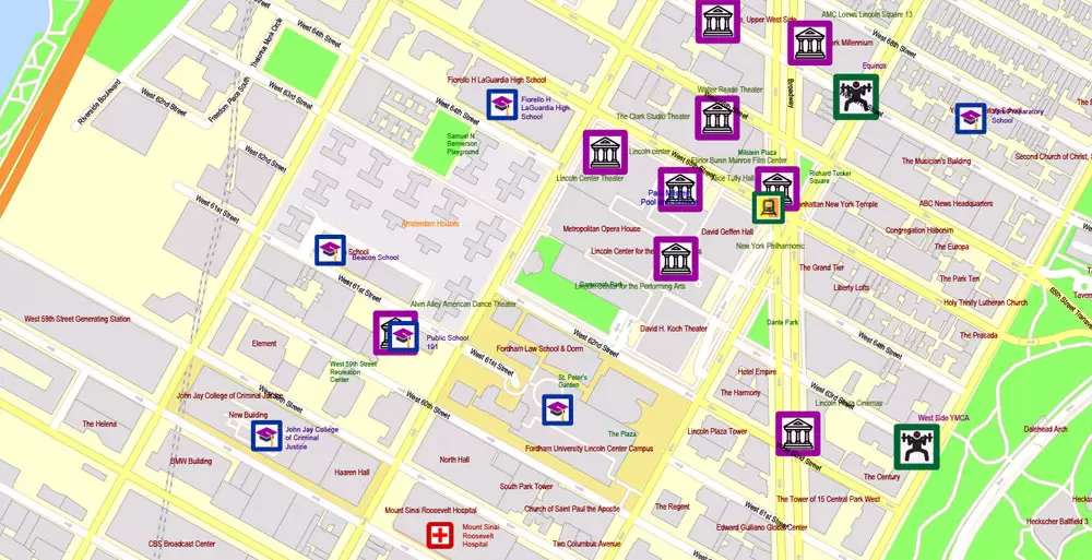 Printable Map New York City, US, exact detailed City Plan scale 100 meters 1:3556 ALL Buildings, full editable Vector, AutoCAD DXF, scalable, 67 mb ZIP