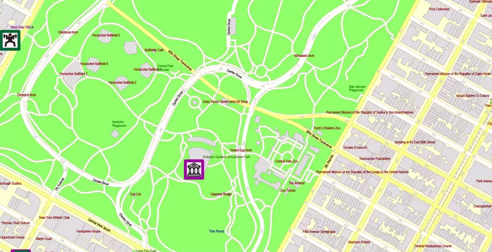 Printable Map New York City, US, exact detailed City Plan scale 100 meters 1:3556 ALL Buildings, full editable Vector, AutoCAD DXF, scalable, 67 mb ZIP