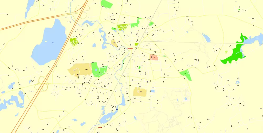 Printable Map Providence Metro Area, Rhode Island US, exact vector City Plan scale 1:5304, full editable, Adobe Illustrator, scalable, editable, text format street names, 24 mb ZIP
